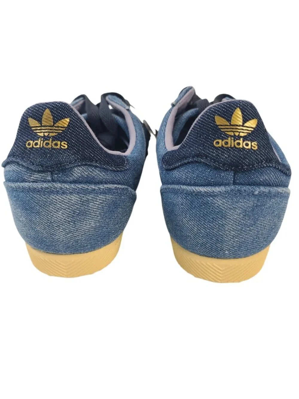 NEW Adidas Originals Women's Japan Denim Sneakers Sz 9.5 US Blue w/ Gold Accents